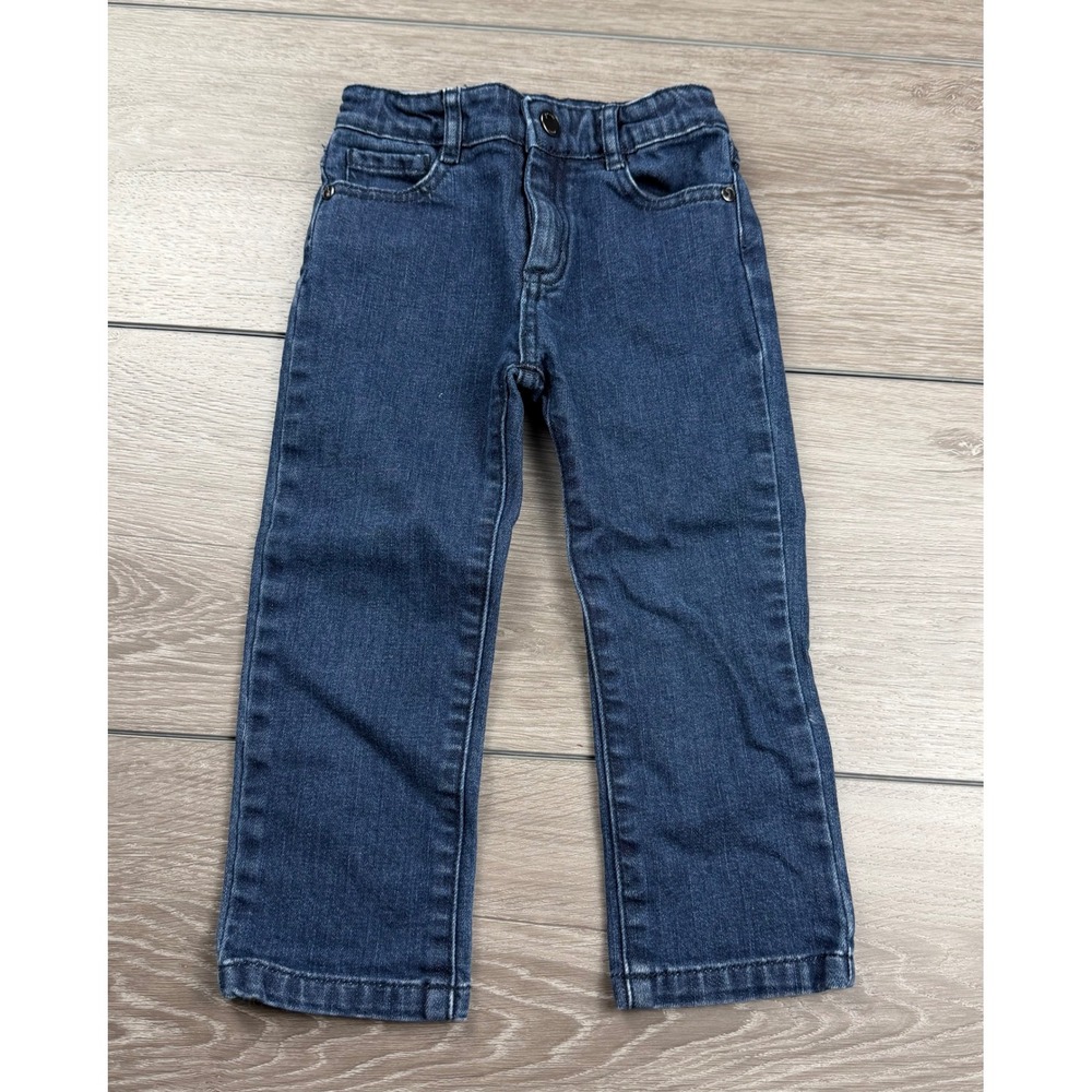 Jacadi Kids Jeans Adjustable Waist Flap Pockets Dark Wash Blue 24M